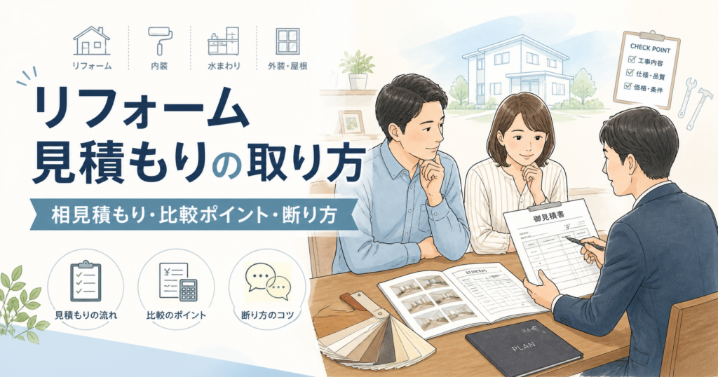リフォーム見積もりの取り方｜相見積もりは何社？失敗しない比較ポイントと断り方